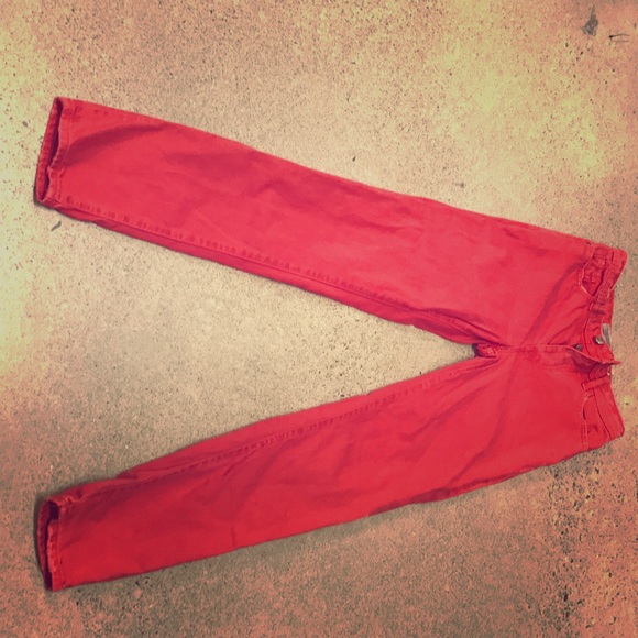 Red Zara skinny jeans size US 0 or Eur 32 - Picture 1 of 5